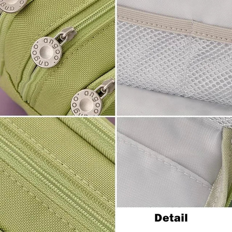Large Pencil Case Big Capacity Storage Bag, Double-Side Open, Student Stationery, Desk Organizer for School Use