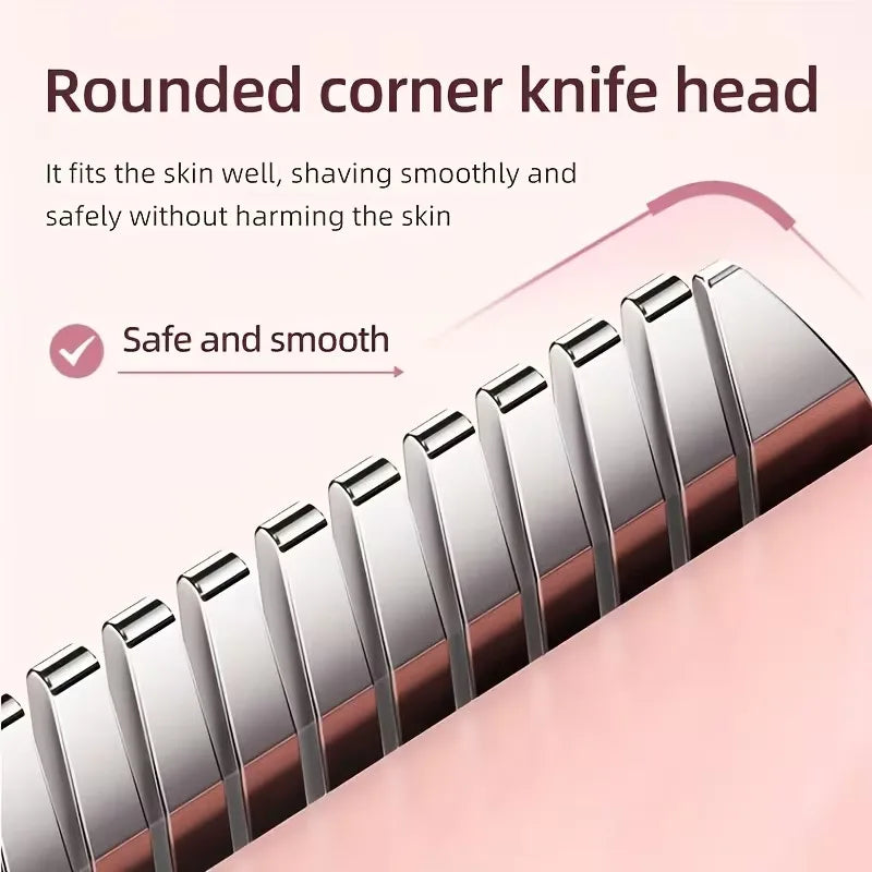 2 in 1 Electric Hair Trimmer for Women Dual Head USB Charging Cordless Wet Dry Body Facial Bikini Shaver Portable