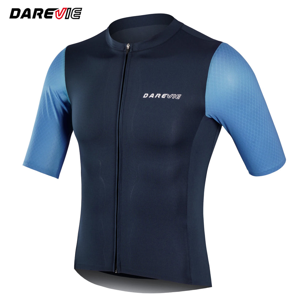 DAREVIE Man Cycling Maillot SPF 50+ Training Level Cycling Jersey Man Quick Dry Anti-Slip Light Soft Men's Cycling Clothing