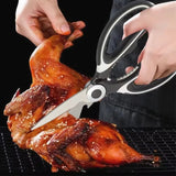 1 Black Multifunctional Kitchen Scissors with An Ergonomic Handle, Suitable for Cooking, Baking, and Meal Preparation