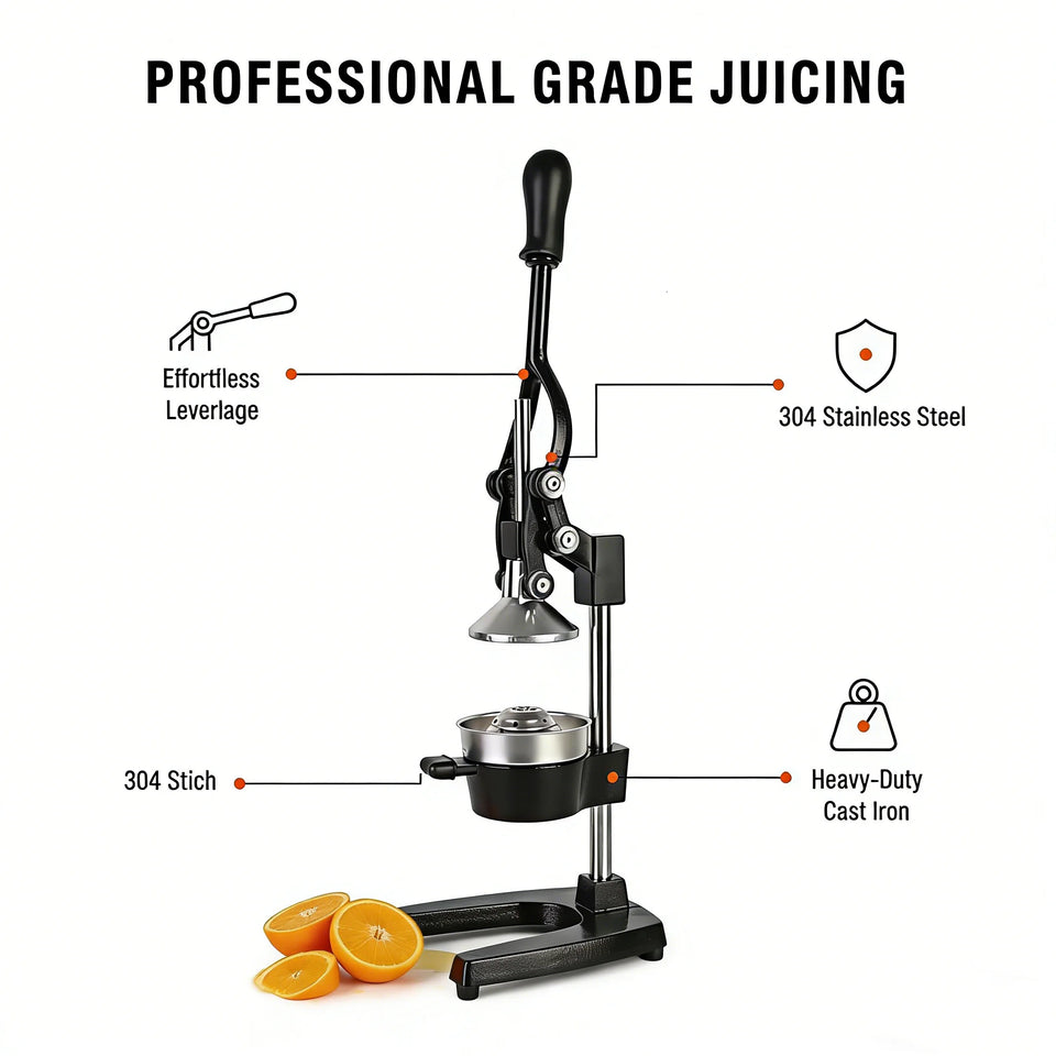SAEIV Cast Iron Citrus Juicer Manual Juice Press for Commercial Use Heavy-Duty Countertop Press for Fresh Orange Juice