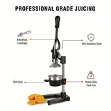 SAEIV Cast Iron Citrus Juicer Manual Juice Press for Commercial Use Heavy-Duty Countertop Press for Fresh Orange Juice