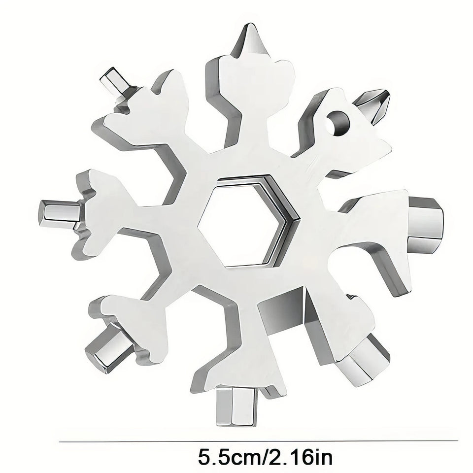 1 Snowflake Multifunctional Tool Silver, Flat Head Screwdriver Kit, Cool Small Tool, Suitable for DIY Enthusiasts, Men's Gift