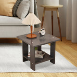 Wooden Double Layers Side Table Small Table Sofa Side Table Home Living Room Small Apartment Coffee Table Bedside Rack