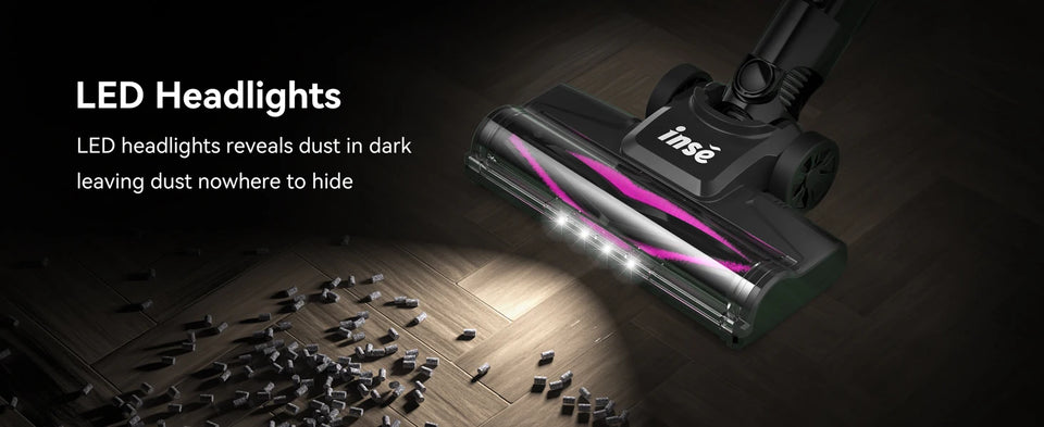 INSE N5T Cordless Vacuum Cleaner, 25Kpa 1.2L Large Dustbin, 6 in 1 Handheld Vacuum for Household Cleaning