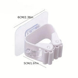 4/8/12 Mop Racks with No Drilling, Space Saving Design, Minimalist Style, Suitable for Bedrooms, Gardens, and Bathrooms