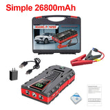 26800mAh Portable Car Jump start Peak 2500A Power Bank charging 12V Auto start Equipment Oil Diesel Car Emergency Battery
