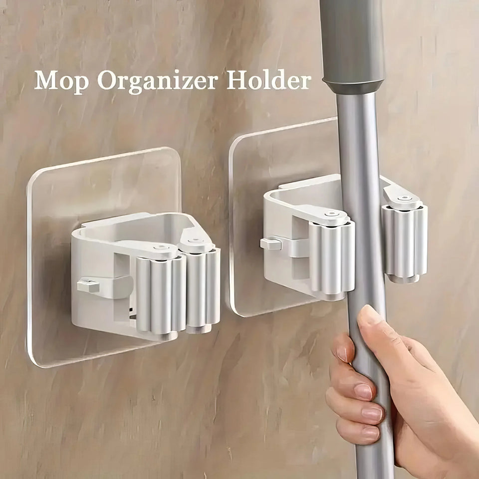 4/8/12 Mop Racks with No Drilling, Space Saving Design, Minimalist Style, Suitable for Bedrooms, Gardens, and Bathrooms