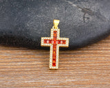AIBEF New Arrivals Cross Crystal Pendant Necklace Copper Cubic Zircon Choker 6 Colors Choice Religion Jewelry Accessory Gift