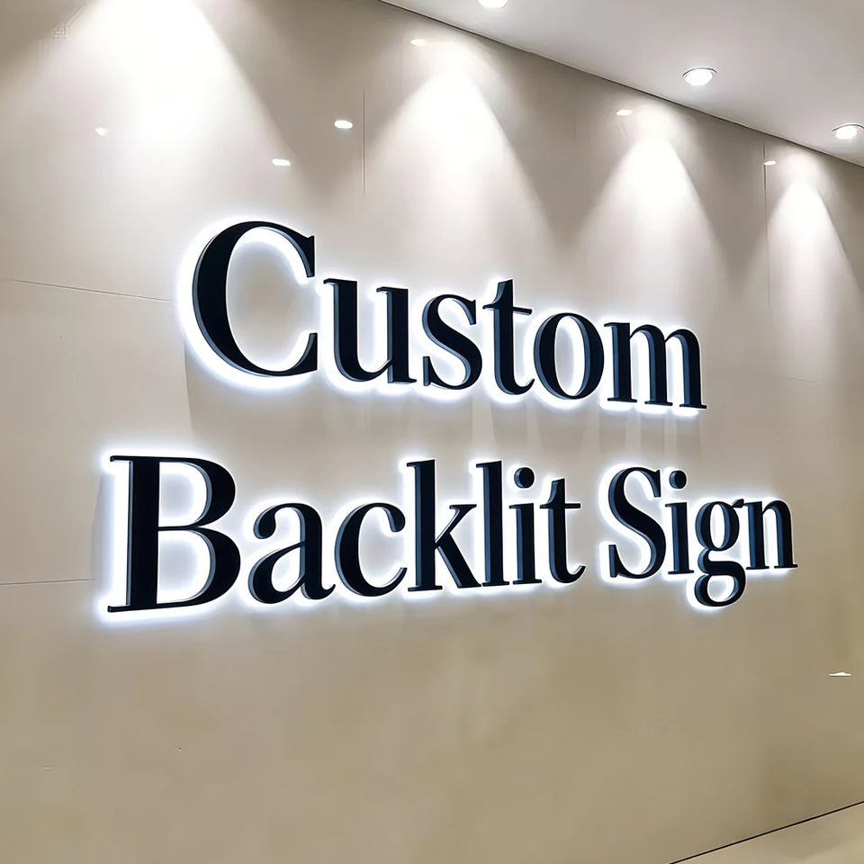 LED Illuminated Sign Custom 3D Metal Letters Business Logo Backlit Sign for Storefront Company Outdoor Commercial