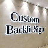 LED Illuminated Sign Custom 3D Metal Letters Business Logo Backlit Sign for Storefront Company Outdoor Commercial
