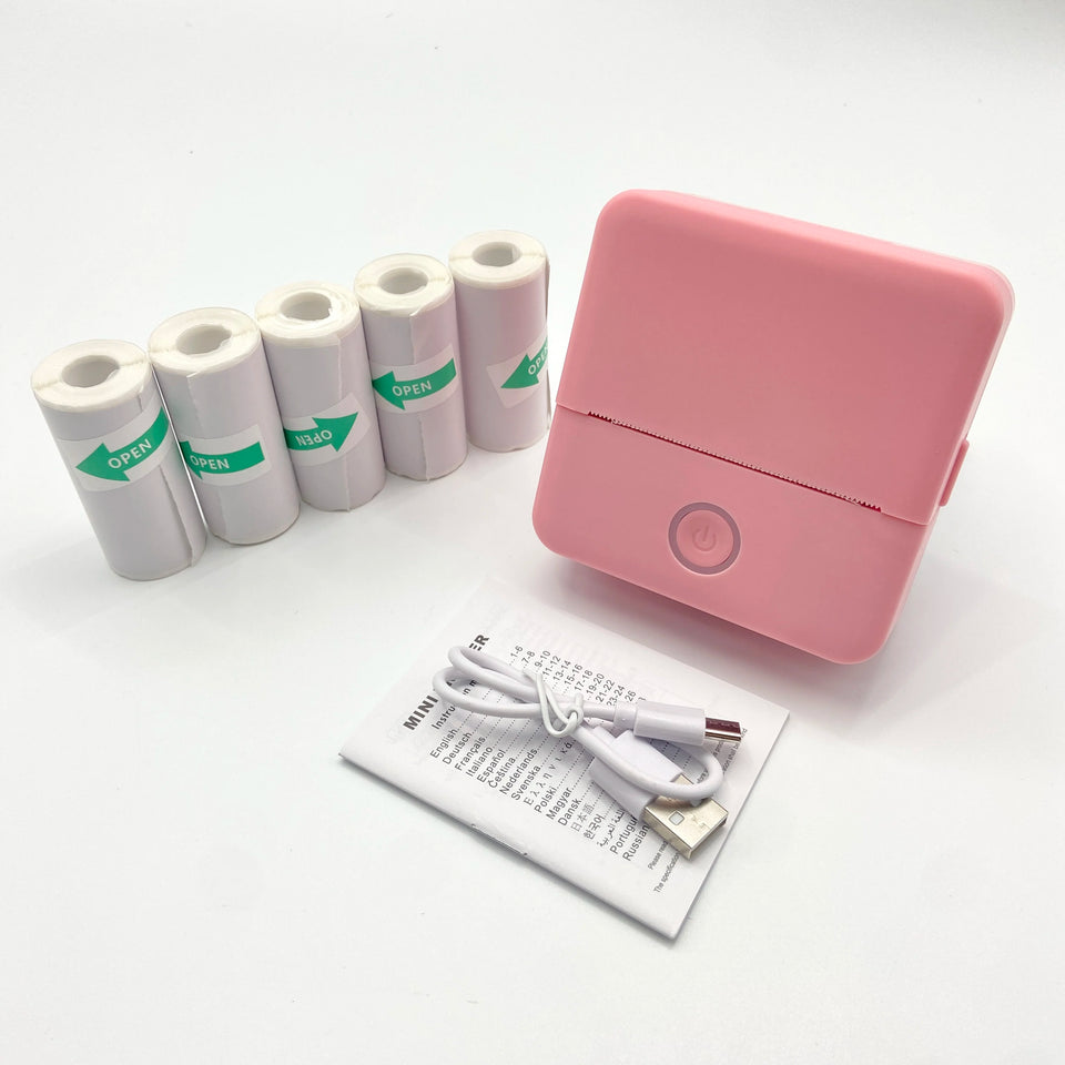 Mini Portable Wireless Thermal Printer, Inkless Printing, Compatible with iOS/Android, for Photos, Labels Notes, Study Essential