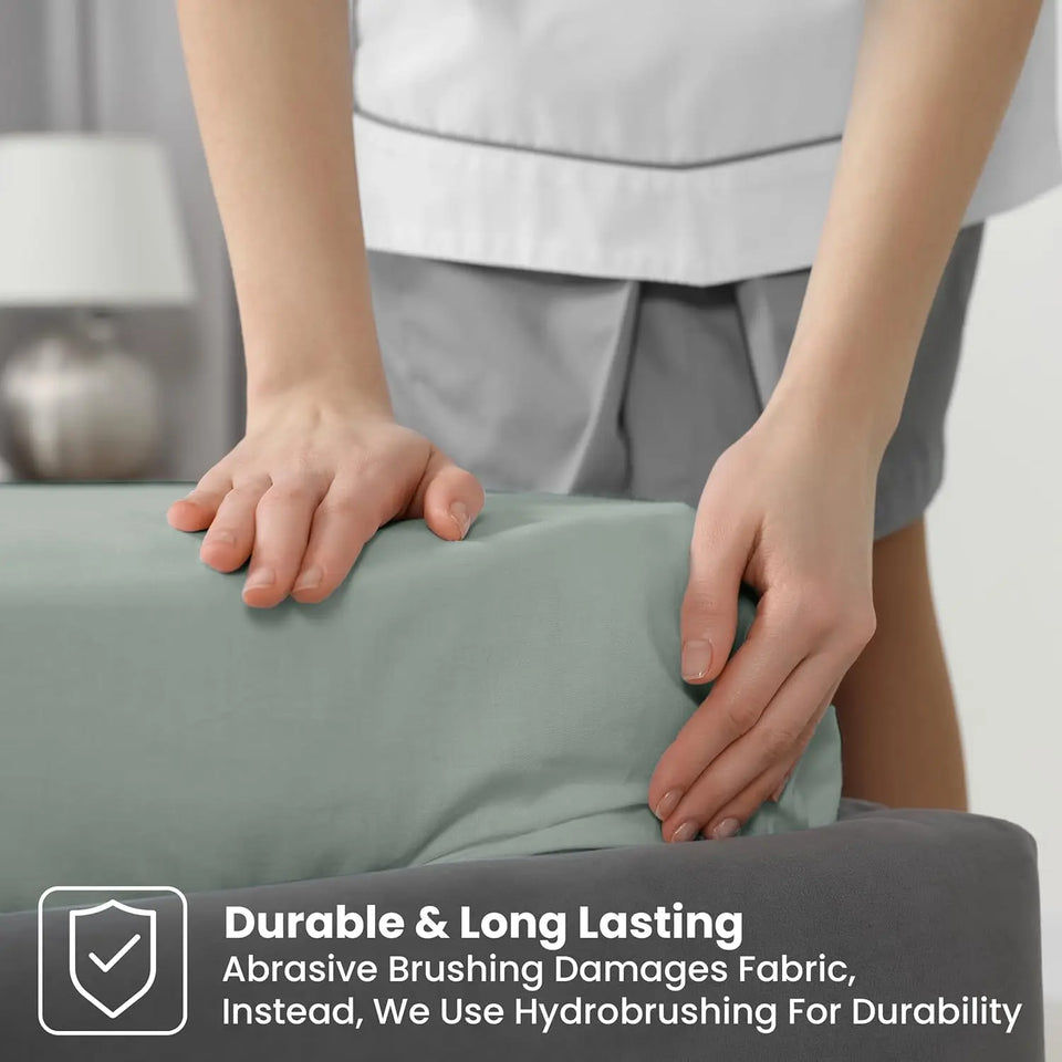 LUX Décor Fitted Sheet Only - Easy to Fit 360 Elastic Microfiber Sheets - 16 Inches Deep Pocket - Wrinkles Fade Resistant