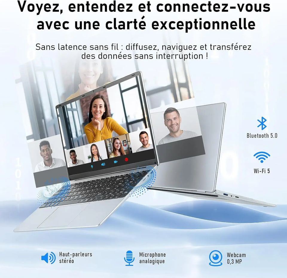 Laptop 15.6 INCH 8 Go RAM Go SSD Celero N N3450 CPU PC Portable student FHD IPS with Wi-FI 5 Bluetooth