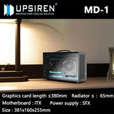 UPSIREN MD-1 ITX computer case，Support SFX power supply/ITX motherboard/graphics card（L） ≤380mm/Side-transparent portable case