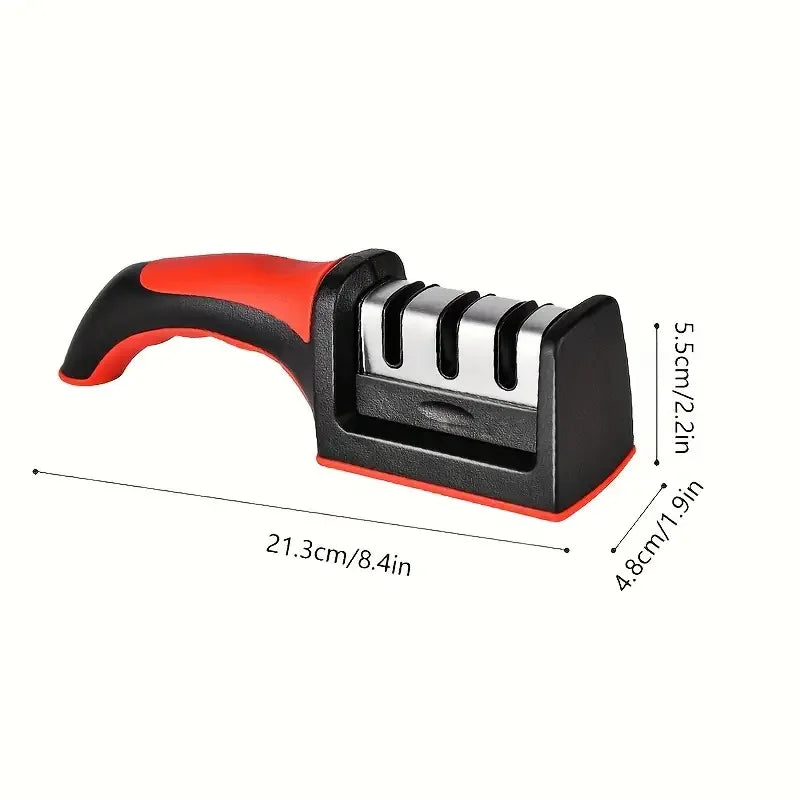 Kitchen 3 Stage Portable Knife Sharpening Tool, Anti-Slip Base,Easy To Repair,Restore and Polish Blades