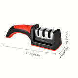 Kitchen 3 Stage Portable Knife Sharpening Tool, Anti-Slip Base,Easy To Repair,Restore and Polish Blades
