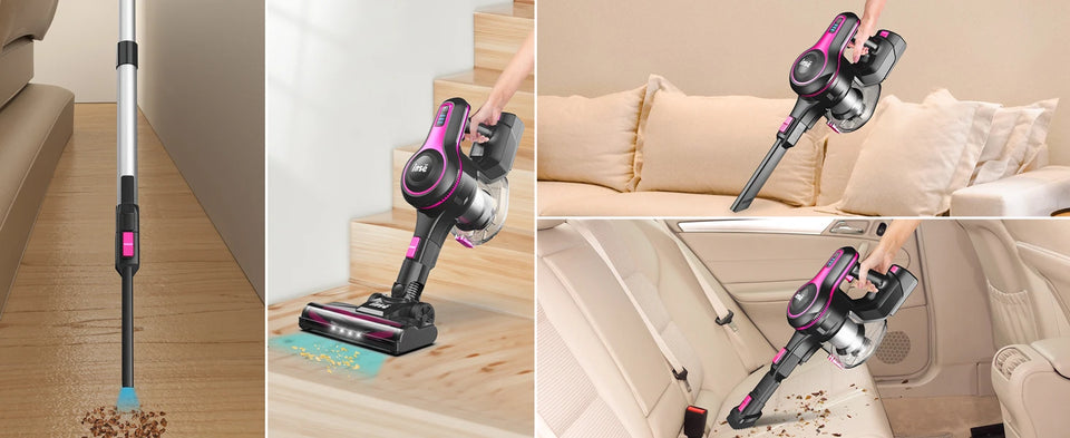 INSE N5T Cordless Vacuum Cleaner, 25Kpa 1.2L Large Dustbin, 6 in 1 Handheld Vacuum for Household Cleaning