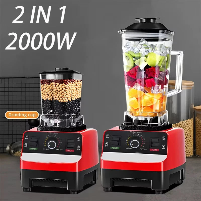 2000W Heavy Duty Commercial Blender Stationary Mixer Food Processor Ice Smoothies for Kitchen High Power Juicer Blender BPA Free
