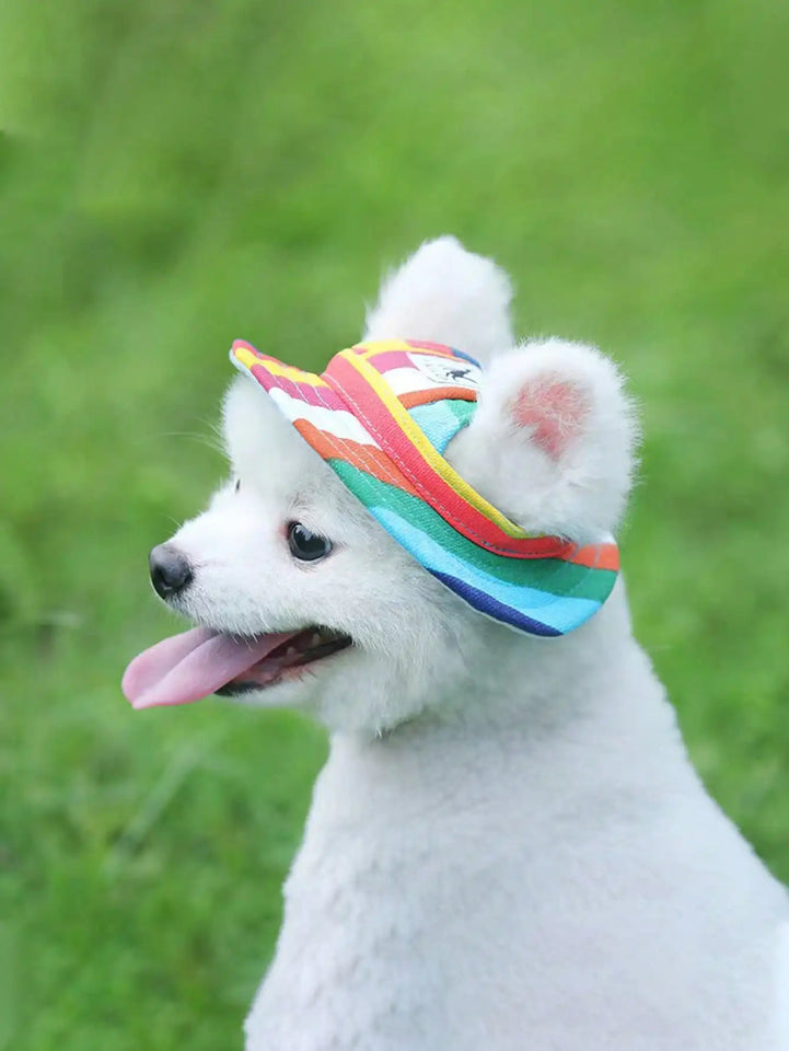 UV resistant adjustable pet sun hat - comfortable knit, suitable for small and medium-sized dogs and cats