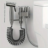 Double Control Toilet Bidet Sprayer Handheld Attachment with Pressure Control for Feminine Hygiene Baby Diaper and Pet Bath