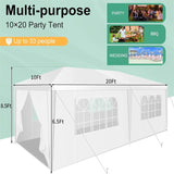 10x10/10x20/10x30 Party Tent Outdoor Canopy Tent with Removable Sidewalls, Waterproof Party Tents for Parties,Wedding Events,BBQ