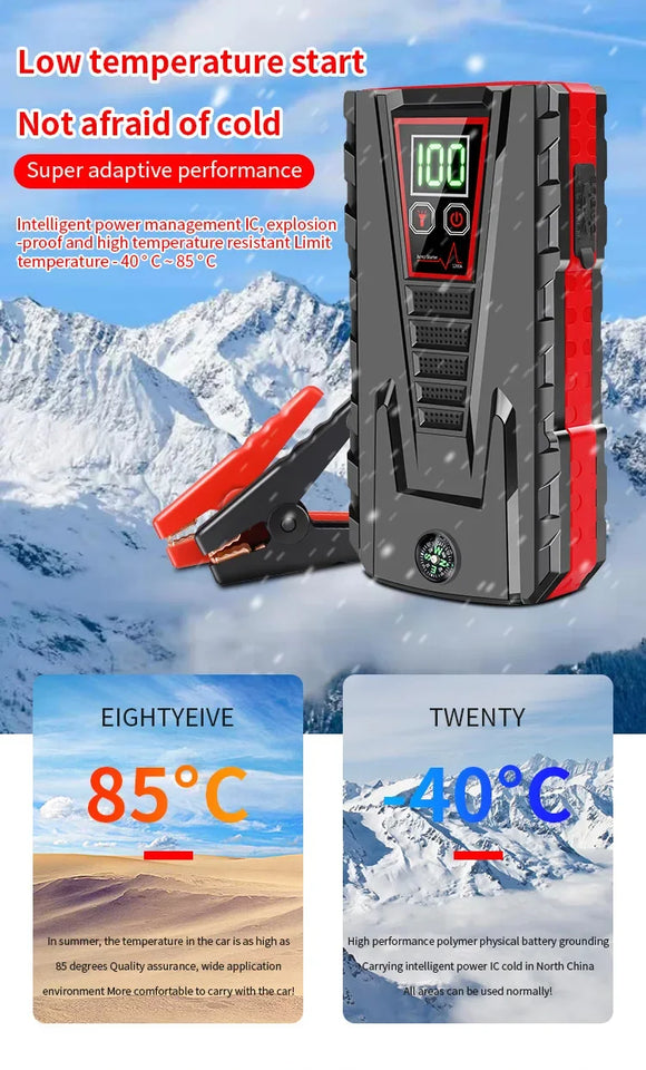 26800mAh Portable Car Jump start Peak 2500A Power Bank charging 12V Auto start Equipment Oil Diesel Car Emergency Battery