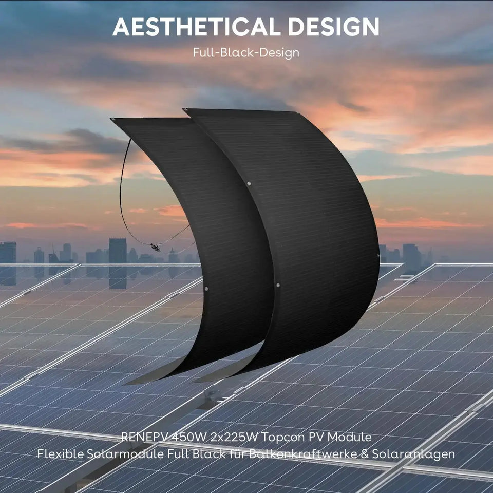 RENEPV 450W 2x225W N-TOPCon Flexible Solar Modules for balcony power plant