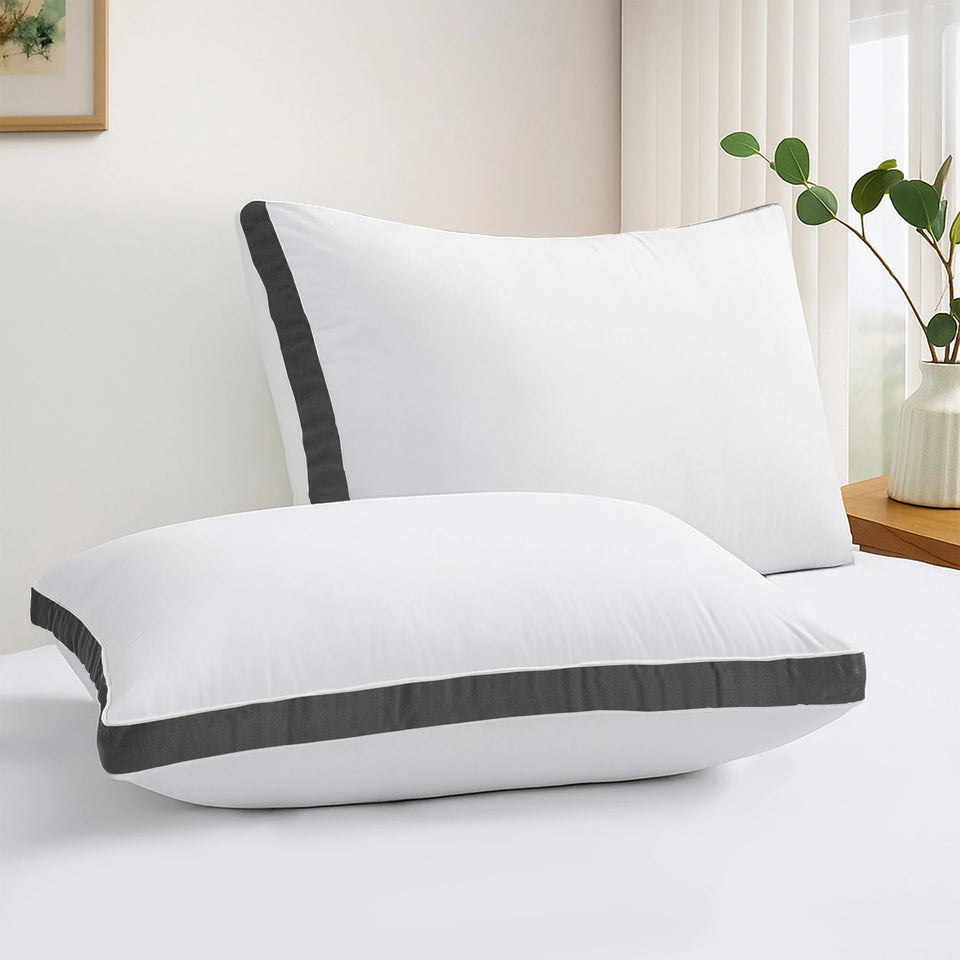 Lux Décor Bed Pillows- Set of 2 - Hotel Quality Gusseted Down Alternative Pillows for Back, Stomach or Side Sleepers