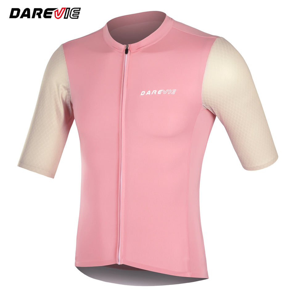 DAREVIE Man Cycling Maillot SPF 50+ Training Level Cycling Jersey Man Quick Dry Anti-Slip Light Soft Men's Cycling Clothing
