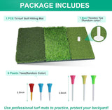 Golf Hitting Mat, Thickened Golf Practice Mat for Indoor Outdoor Training, Swing Path Hitting Turf Mat with Non-Slip Rubber Back