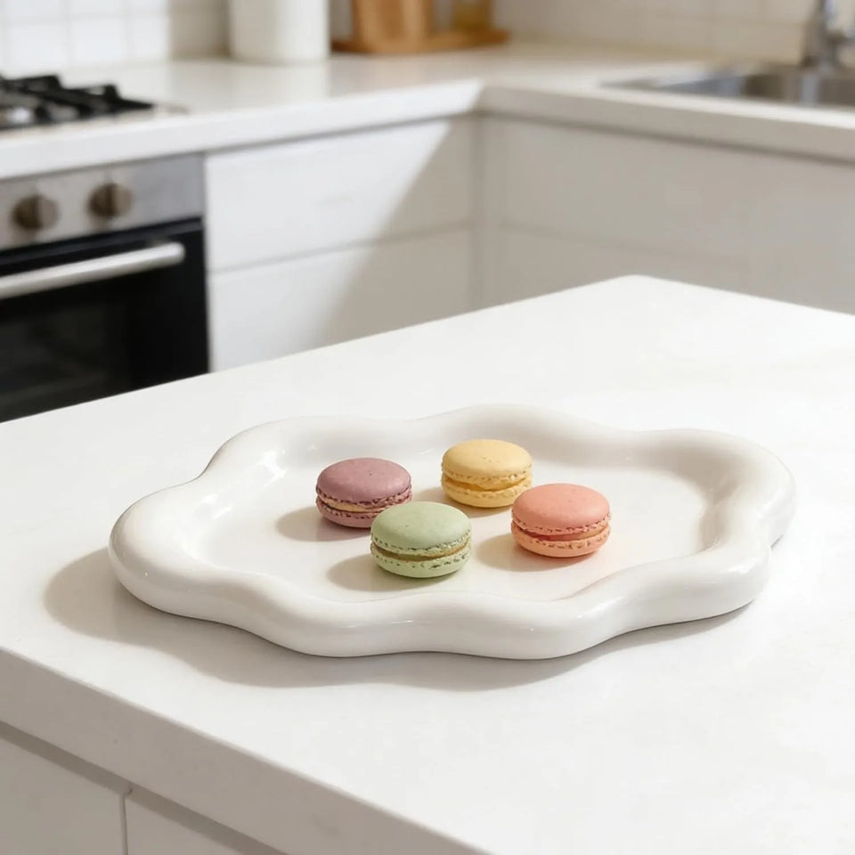 Jewelry Tray with Cloud Design Decorative Dish for Rings Keys Perfume Organizer for Dresser Nightstand Entryway Table