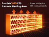 AIRMATE 25" Space Heater for Indoor Use Large Room, Ceramic Tower Electric Heater with Thermostat