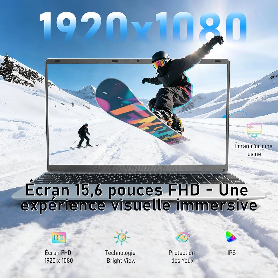 Laptop 15.6 INCH 8 Go RAM Go SSD Celero N N3450 CPU PC Portable student FHD IPS with Wi-FI 5 Bluetooth