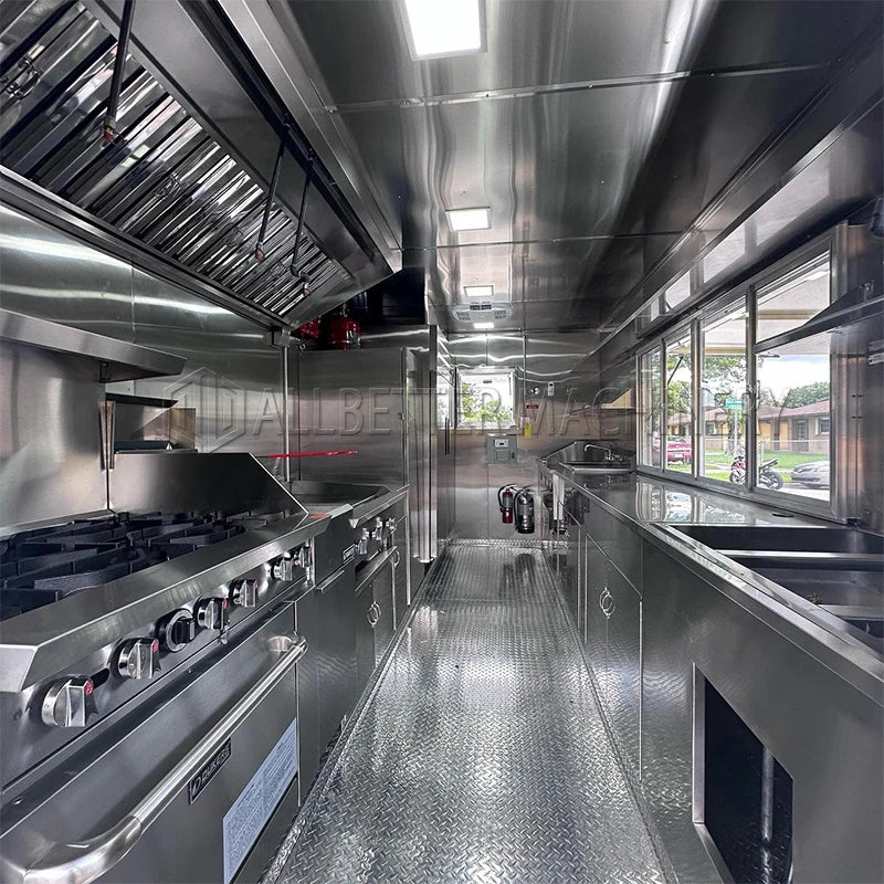 Allbetter Fully Catering Equipped Food Truck Mobile Food Truck Trailer Hot Dog Food Cart USA Customized Food Trailer for Sale