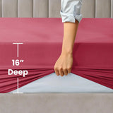 LUX Décor Fitted Sheet Only - Easy to Fit 360 Elastic Microfiber Sheets - 16 Inches Deep Pocket - Wrinkles Fade Resistant