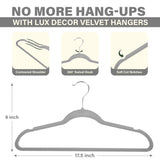 Lux Decor Velvet Hangers 30/50 Pack – Premium Non-Slip Heavy Duty Hangers with 360° Swivel Hook for Clothes & Coats