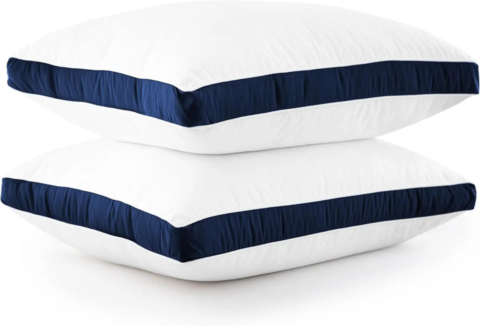 Lux Décor Bed Pillows- Set of 2 - Hotel Quality Gusseted Down Alternative Pillows for Back, Stomach or Side Sleepers