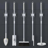 4/8/12 Mop Racks with No Drilling, Space Saving Design, Minimalist Style, Suitable for Bedrooms, Gardens, and Bathrooms