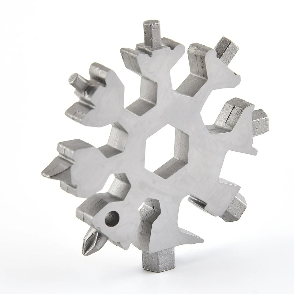 1 Snowflake Multifunctional Tool Silver, Flat Head Screwdriver Kit, Cool Small Tool, Suitable for DIY Enthusiasts, Men's Gift