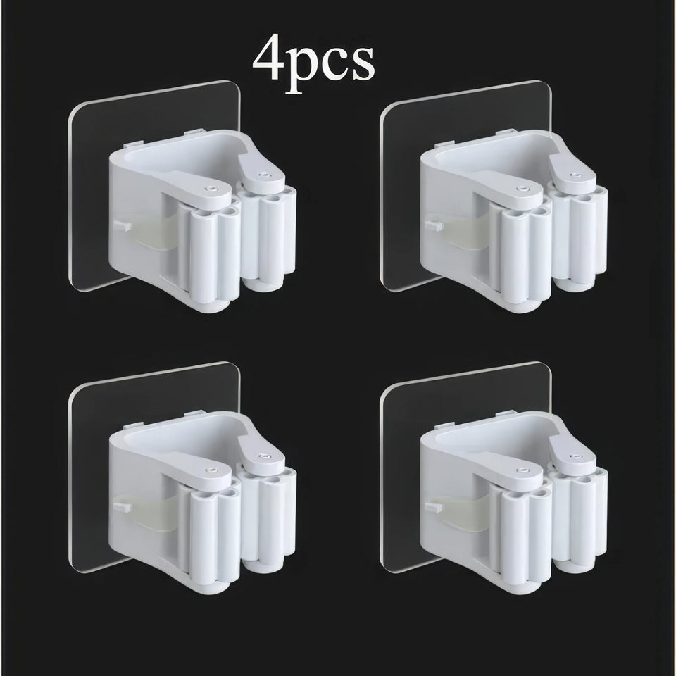 4/8/12 Mop Racks with No Drilling, Space Saving Design, Minimalist Style, Suitable for Bedrooms, Gardens, and Bathrooms