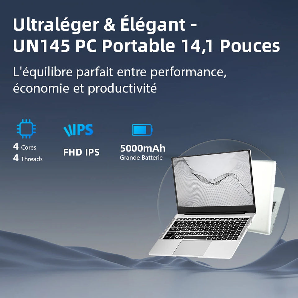 Laptop 15.6 INCH 8 Go RAM Go SSD Celero N N3450 CPU PC Portable student FHD IPS with Wi-FI 5 Bluetooth