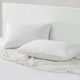 LUX Décor Hotel Stripe Pillows Set of 2 – Down Alternative Bed Pillows for Sleeping – Soft & Supportive Hotel Quality