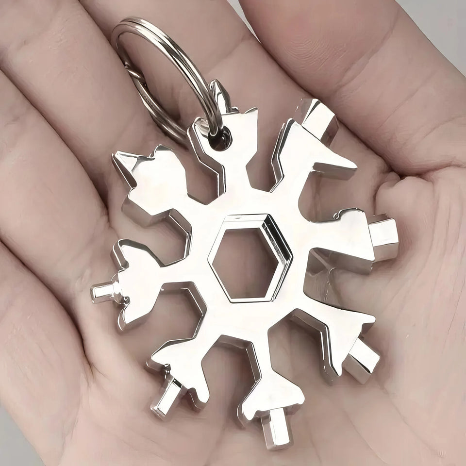 1 Snowflake Multifunctional Tool Silver, Flat Head Screwdriver Kit, Cool Small Tool, Suitable for DIY Enthusiasts, Men's Gift