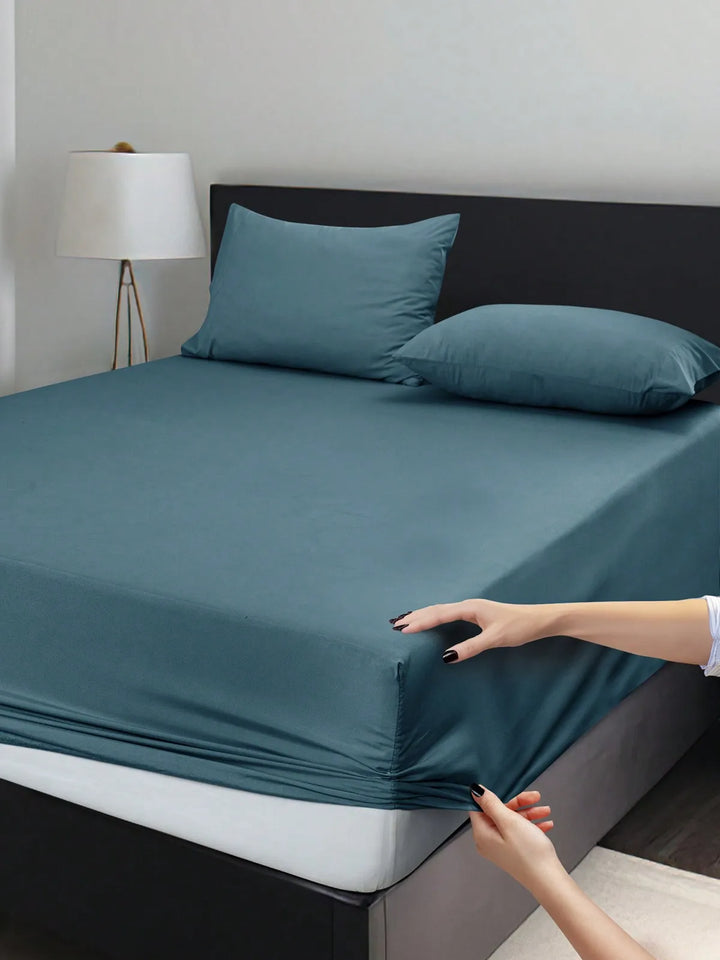 LUX Décor Fitted Sheet Only - Easy to Fit 360 Elastic Microfiber Sheets - 16 Inches Deep Pocket - Wrinkles Fade Resistant