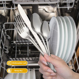 HANSMART 60Pcs Stainless Steel Flatware Set For 12 With Dinner Forks Salad Forks Spoons and Knives Dishwasher Safe