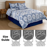 LUX Décor Reversible 5pc Comforter Set, Printed Bedding Set, Microfiber Bed in a Bag, Includes 1 Comforter, 2 Pillow Shams