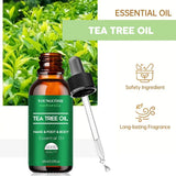 Tea tree essential oil for skin care, massage, shower, diffuser relaxing essential oil for face, body, nails, hair, skin care
