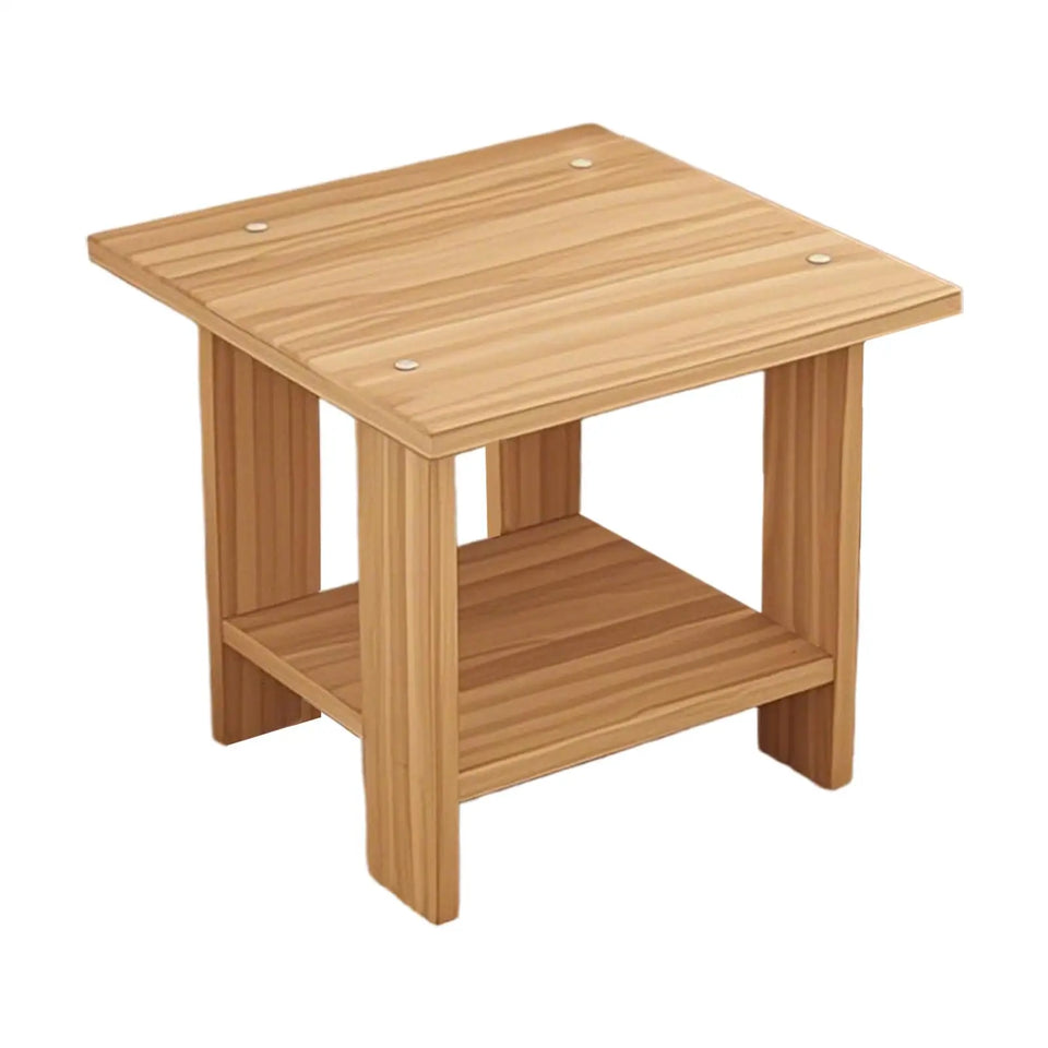 Wooden Double Layers Side Table Small Table Sofa Side Table Home Living Room Small Apartment Coffee Table Bedside Rack