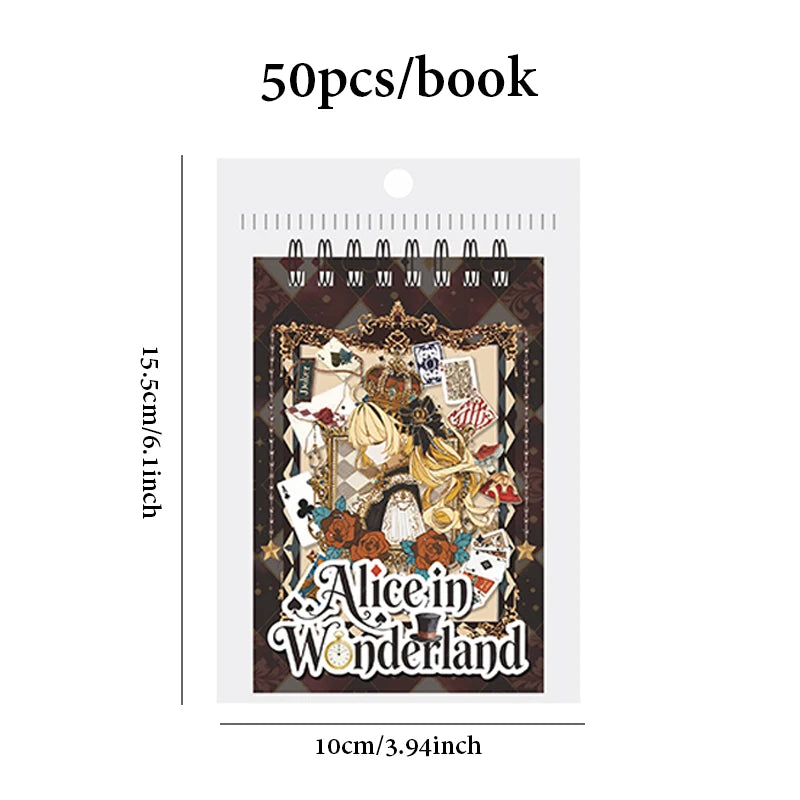 Mr.Paper 50Sheets/Book Fairy Tale Theme Die-cut PET Sticker Book DIY Journal Supplies for Phone Case Envelope Calendar Cup Decor